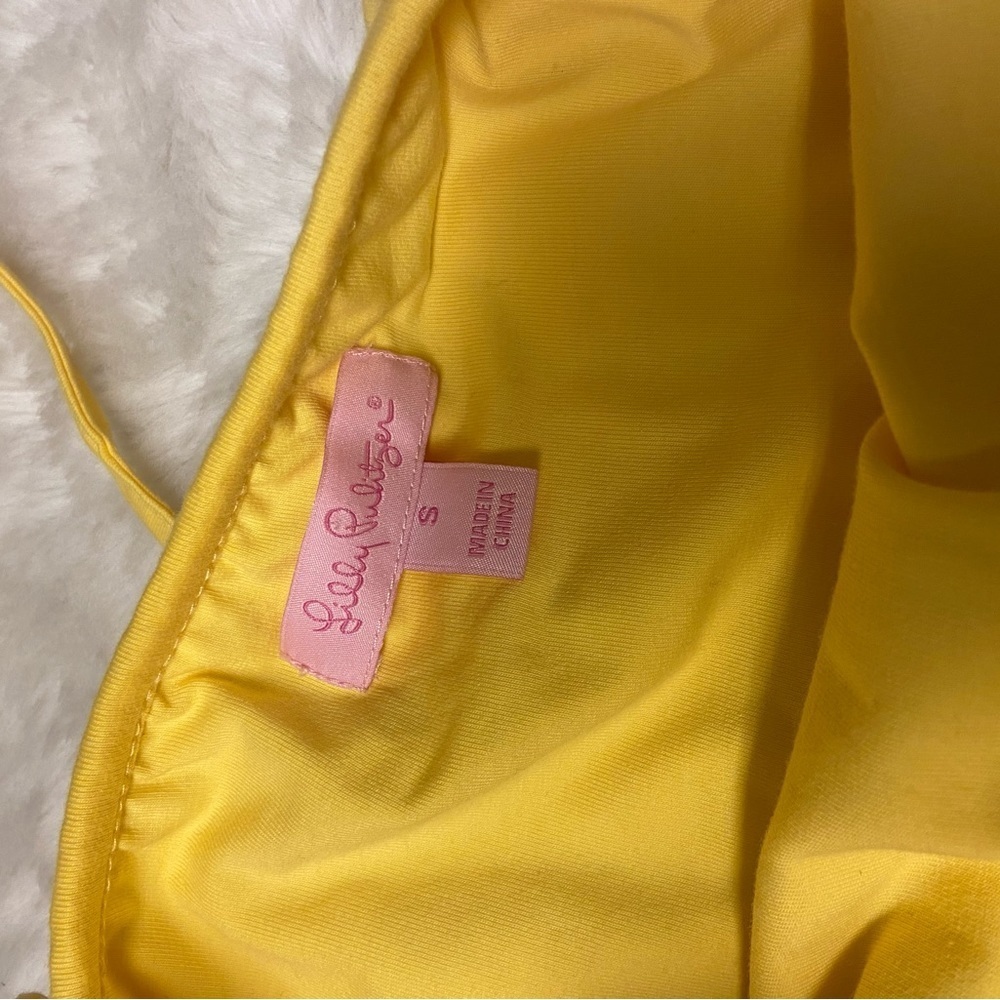 Lilly Pulitzer Yellow and Blue Patchwork Midi Dress - Picture 8 of 13